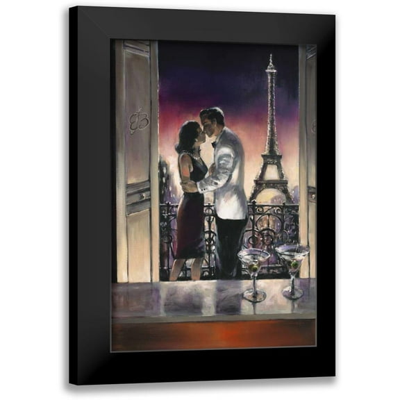 Heighton, Brent 11x14 Black Modern Framed Museum Art Print Titled - Paris Kiss