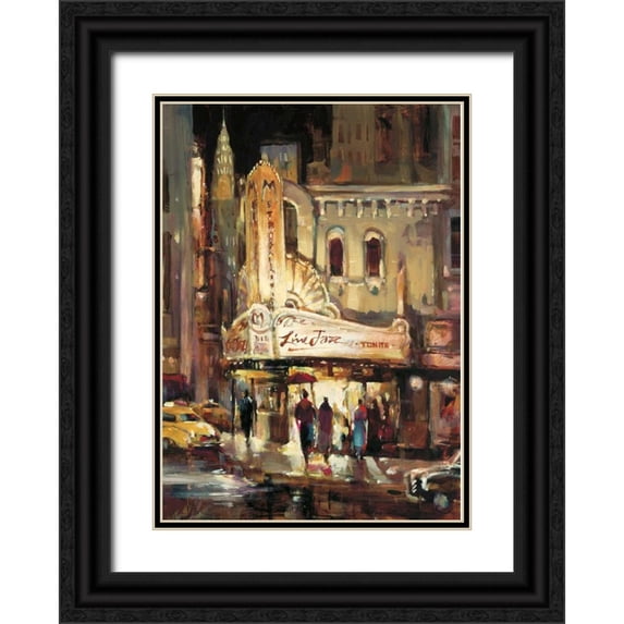 Heighton, Brent 11x14 Black Ornate Wood Framed with Double Matting Museum Art Print Titled - Metropolitan Jazz