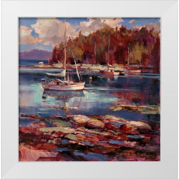 Heighton, Brent 12x12 White Modern Wood Framed Museum Art Print Titled - Peaceful Cove