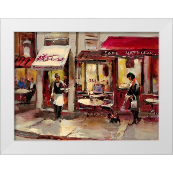Heighton, Brent 14x12 White Modern Wood Framed Museum Art Print Titled - Sidewalk Bistro