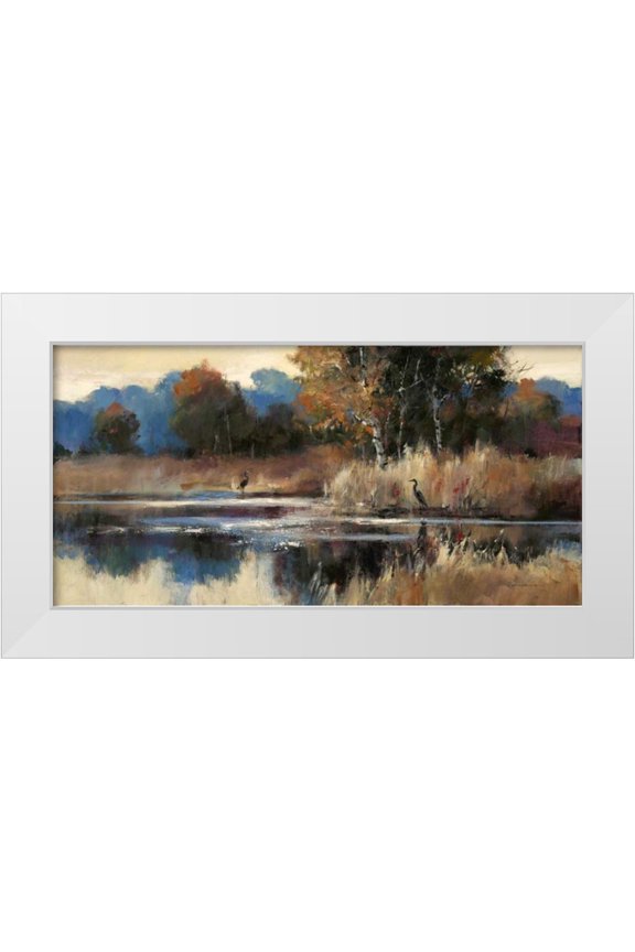 Heighton, Brent 14x9 White Modern Wood Framed Museum Art Print Titled - Heron Landscape