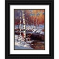 thumbnail image 1 of Heighton, Brent 15x18 Black Ornate Wood Framed with Double Matting Museum Art Print Titled - Snowy Birch, 1 of 4