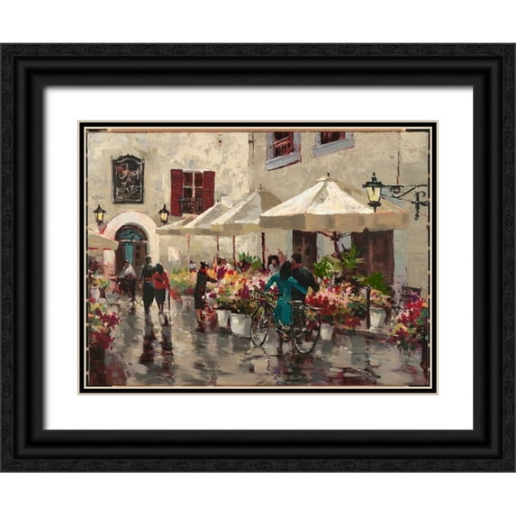 Heighton, Brent 18x15 Black Ornate Wood Framed with Double Matting Museum Art Print Titled - Paris Street Scene