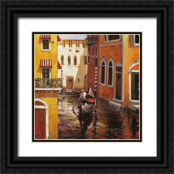 Heighton, Brent 20x20 Black Ornate Wood Framed with Double Matting Museum Art Print Titled - Venice Afternoon