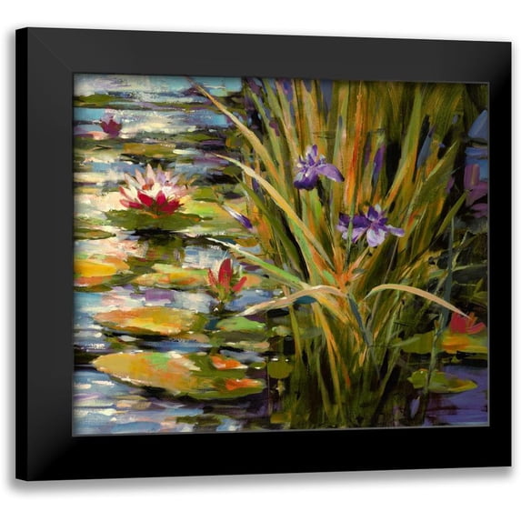Heighton, Brent 23x20 Black Modern Framed Museum Art Print Titled - Pond Iris