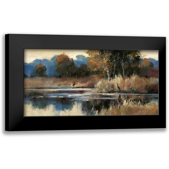 Heighton, Brent 24x14 Black Modern Framed Museum Art Print Titled - Heron Landscape