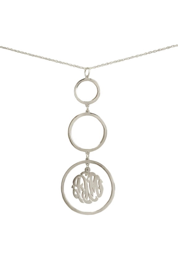 Personalized Triple Pendant Monogram Necklace in Sterling Silver