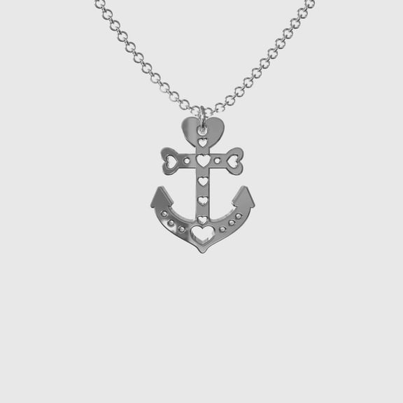 Heights Jewelers Sterling Silver Hearts Anchor Women & Teens | 16" Sterling Silver Chain | Gift Boxed, Polished Finish | RJC Member  Responsibly Sourced Quality