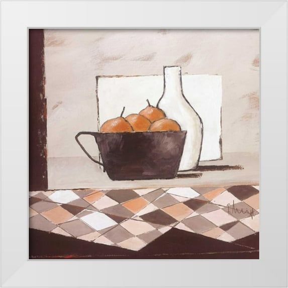 Heigl, Franz 15x15 White Modern Wood Framed Museum Art Print Titled - Still life in grey III
