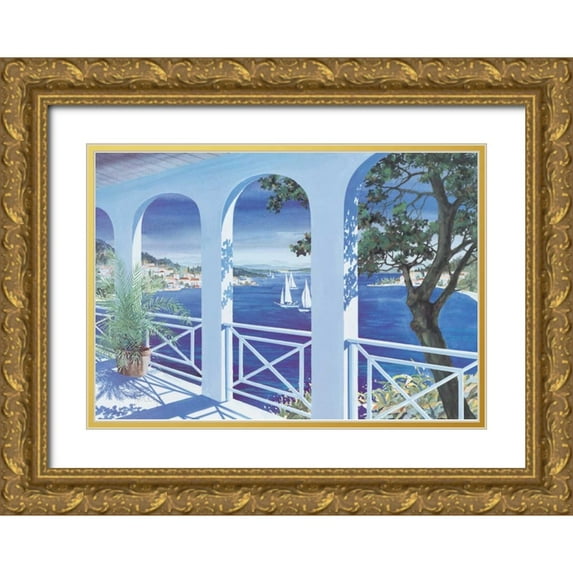 Heigl, Franz 32x24 Gold Ornate Wood Framed with Double Matting Museum Art Print Titled - Seascape II