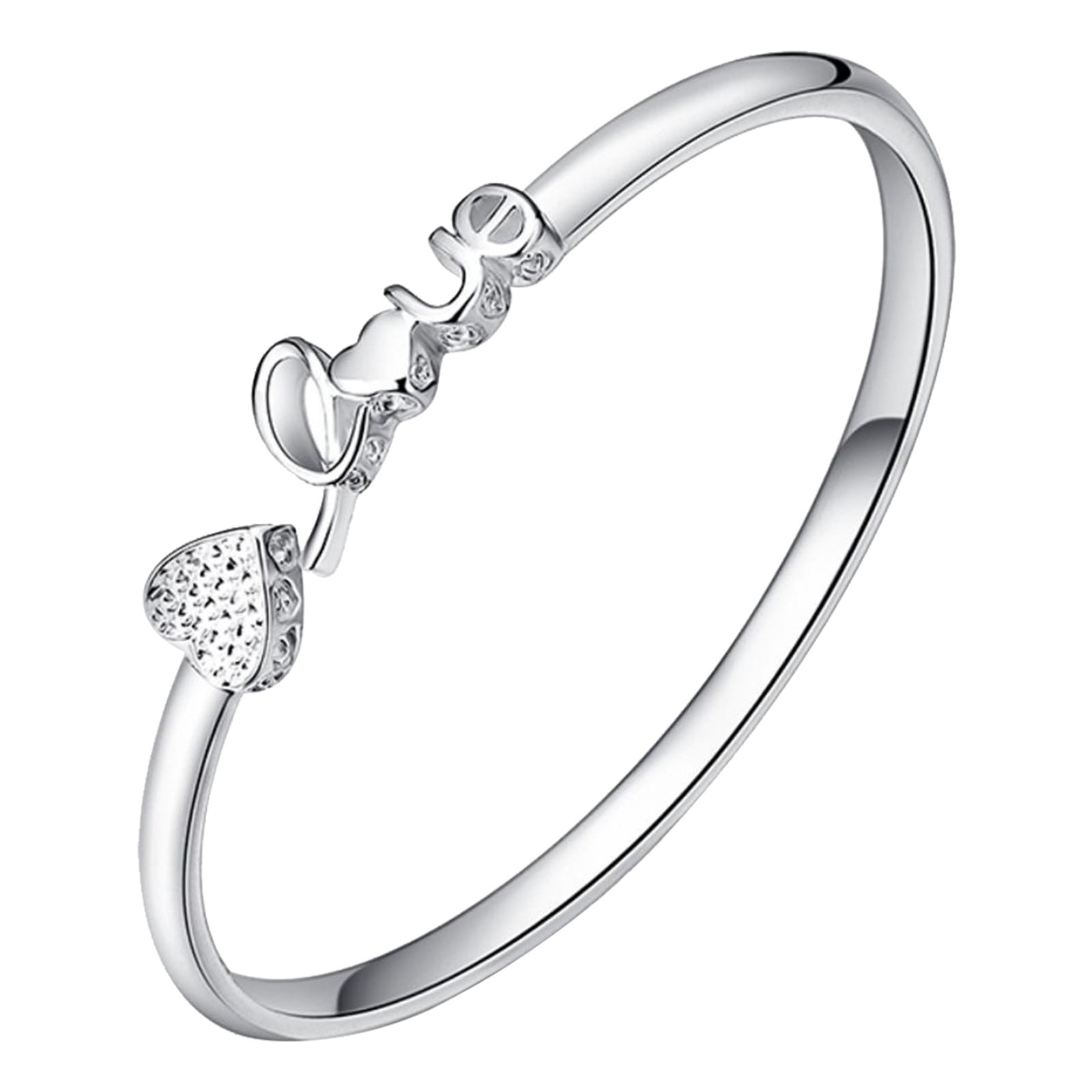 Heart Shaped Designed Silver Bracelet For Girls and Woman