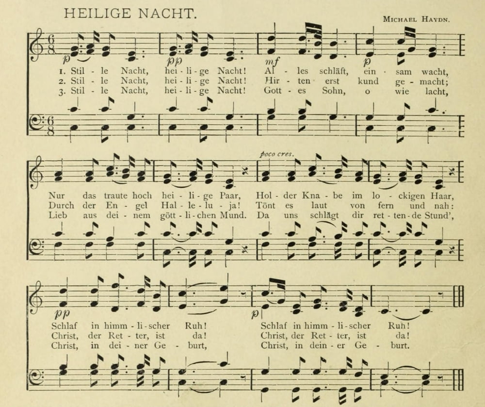 Heilige Nacht Michael Haydn Christmas in Song 1891 Canvas Art - (24 x 36)