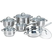 Heim Concept 12 Pieces Professional Grade Stainless Steel Cooking Pots and Pans Kitchen Cookware Set Lids