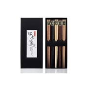 Heim Concept 5 Pair Basic Hardwood Japanese Reusable Wood Chopsticks