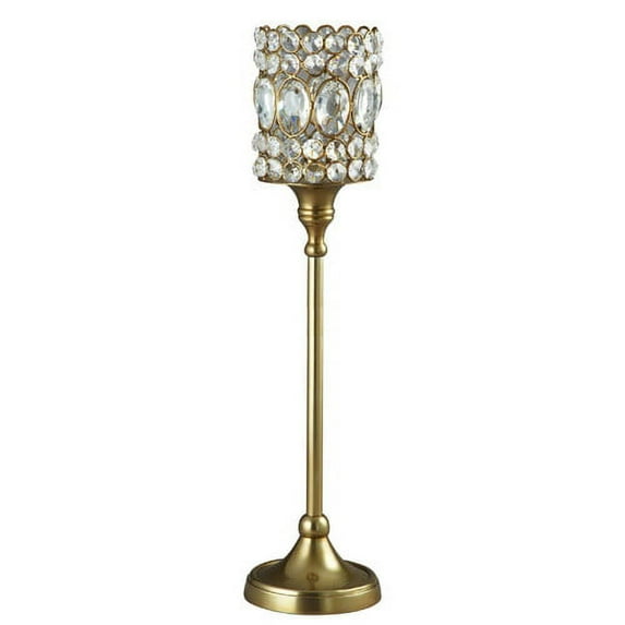 Elegance Heim Concept Sparkle Beaded Crystal T-Lite 17.5-inch Candle Stand