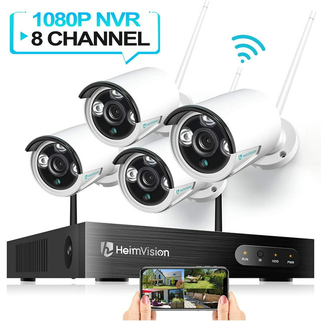 HeimVision HM241 Security Camera System, Wireless Wifi 8CH 1080P NVR System,4pcs 960P 1.3MP WIFI IP Security Surveillance Cameras,Hard Drive Not Included