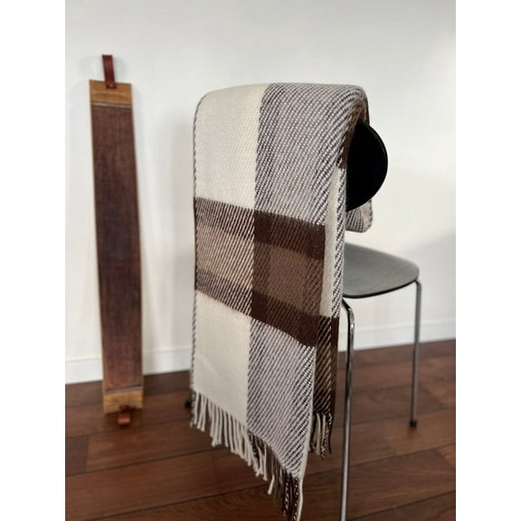 Heimdall Norway Brown Haugastol 100% Pure New Wool Blanket 0086