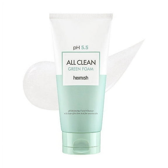 Heimish All Clean Green Foam Facial Cleanser, pH Balancing, All Skin Types, 150g