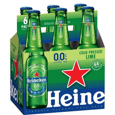 Heineken 0.0 Cold Pressed Lime Non-Alcoholic Beer, 6 pack, 11.2 fl oz Bottles