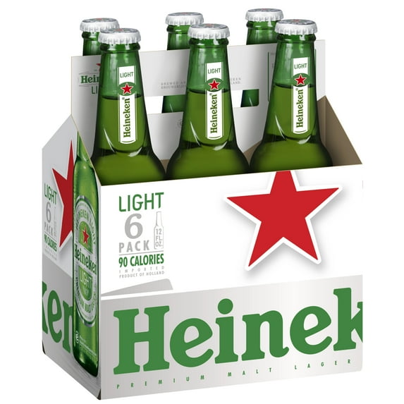 Heineken Light Lager Import Beer, 6 pack, 12 fl oz Bottles