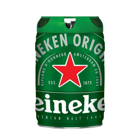 Heineken Original Netherlands Lager Import Beer, 5 Liter Keg, 5% ABV