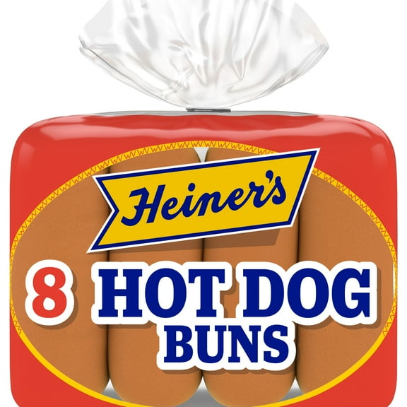 Heiner's White Hot Dog Buns, 8 count, Hamburger Buns, 13 oz Bag