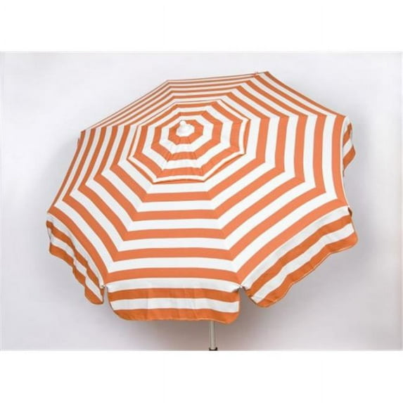 Heininger Holdings 1336 Italian 6 ft. Umbrella Acrylic Stripes Orange And White - Beach Pole