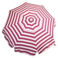 thumbnail image 1 of Heininger Holdings Italian 6 ft. Umbrella Acrylic Stripes Pink And White - Bar Height Pole, 1 of 10