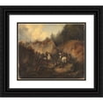 thumbnail image 1 of Heinrich Ambros Eckert 17x15 Black Ornate Wood Framed Double Matted Museum Art Print Titled - The Battle Between Cossacks and Circassians (1838), 1 of 5
