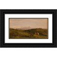 thumbnail image 1 of Heinrich Bürkel 18x11 Black Ornate Wood Framed Double Matted Museum Art Print Titled - View of the Monte Circeo (Approx. 1853), 1 of 5