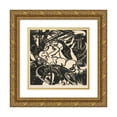 thumbnail image 1 of Heinrich Campendonk 15x15 Gold Ornate Wood Frame and Double Matted Museum Art Print Titled - Leda and The&nbsp;Swan (1917), 1 of 4