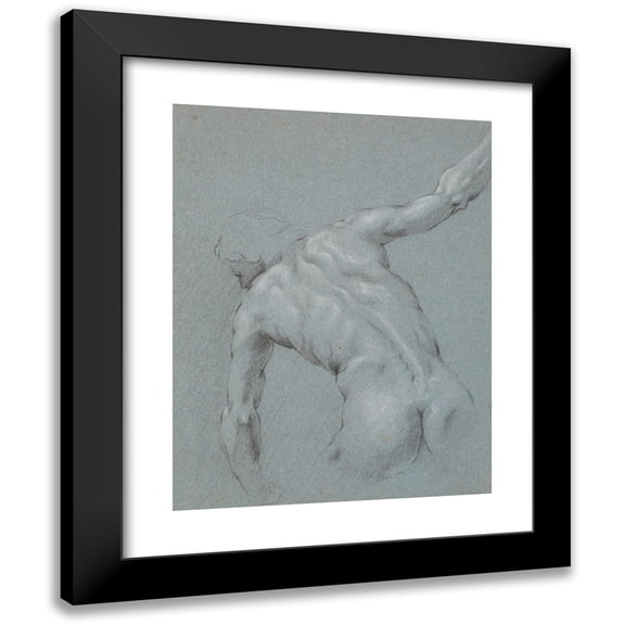 Heinrich Dittmers 19x24 Black Modern Framed Museum Art Print Titled - Forming Male Model, Seen from the Back (1625 - 1677)