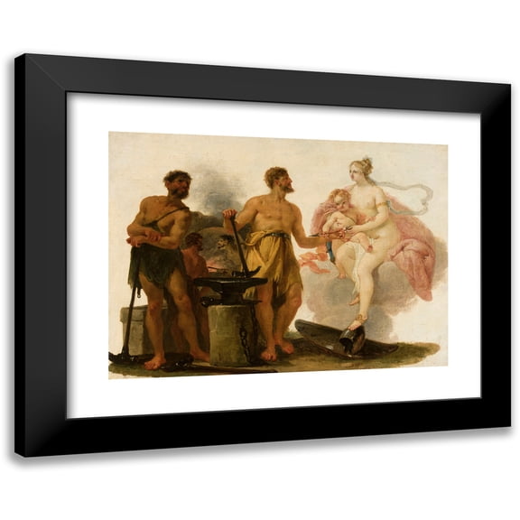 Heinrich Friedrich Füger 14x11 Black Modern Framed Museum Art Print Titled - Venus in the Forge of Vulcan
