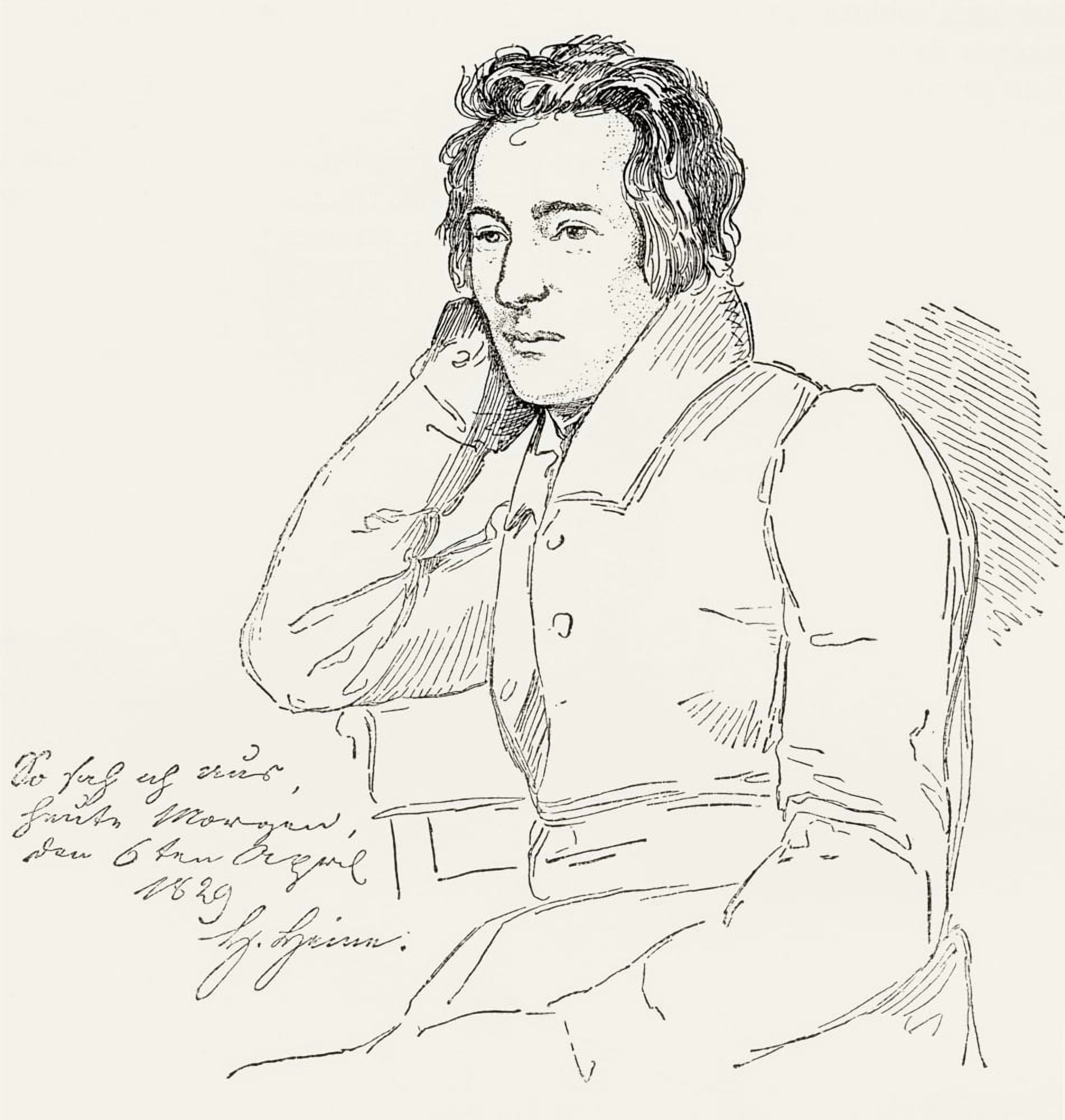 Heinrich Heine 1797 Canvas Art - Ken Welsh Design Pics (26 x 28)
