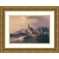 thumbnail image 1 of Heinrich Hiller 14x11 Gold Ornate Wood Frame and Double Matted Museum Art Print Titled - Andernach a Rhein (1872), 1 of 4