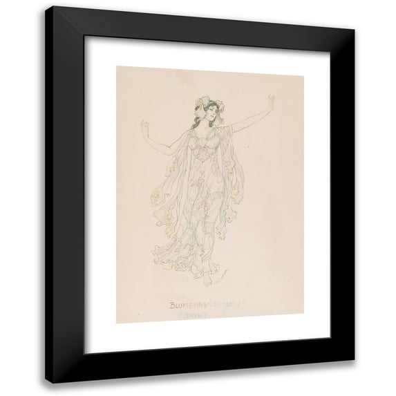 Heinrich Lefler 18x24 Black Modern Framed Museum Art Print Titled - Iris (1914)