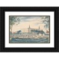 thumbnail image 1 of Heinrich Olivier 18x13 Black Ornate Wood Framed Double Matted Museum Art Print Titled - View of the Dessau Castle from the East (1820), 1 of 5