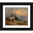 thumbnail image 1 of Heinrich Peyer 18x15 Black Ornate Wood Framed Double Matted Museum Art Print Titled - The Johannes-Nepomuk Chapel on the Schanzel (Approx. 1851), 1 of 5