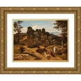 thumbnail image 1 of Heinrich Reinhold 24x19 Gold Ornate Framed and Double Matted Museum Art Print Titled - Landscape, with the Good Samaritan (1823), 1 of 4