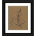 thumbnail image 1 of Heinrich Schwemminger 20x24 Black Ornate Framed Double Matted Museum Art Print Titled: Study of a Seated Woman; St.&nbsp;Elizabeth, 1 of 5
