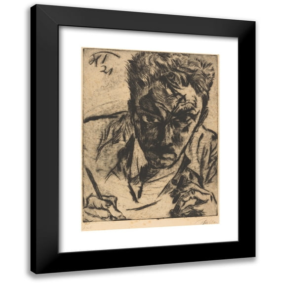 Heinrich Tischler 11x14 Black Modern Framed Museum Art Print Titled - Self-Portrait (1921)