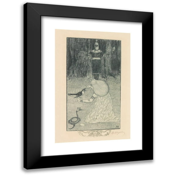 Heinrich Vogeler 11x14 Black Modern Framed Museum Art Print Titled - The Snake Bride (1894)