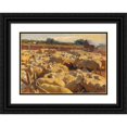 thumbnail image 1 of Heinrich Von Zügel 18x14 Black Ornate Wood Framed Double Matted Museum Art Print Titled - Sheep in Horsch (1895-1898), 1 of 5