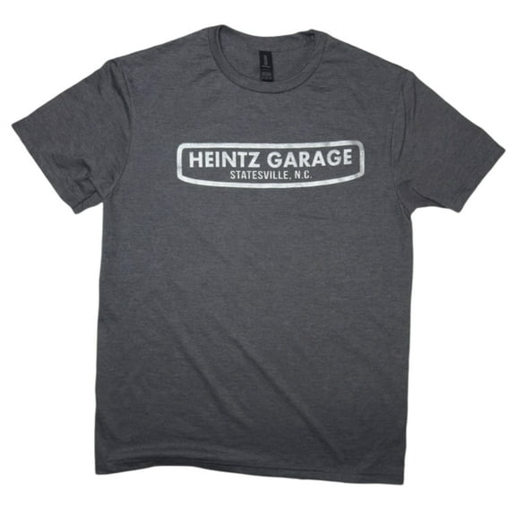 Heintz Garage Statesville, NC Vintage T-Shirt-Various Sizes-Gildan Soft Style Polyester Blend Grey - Large