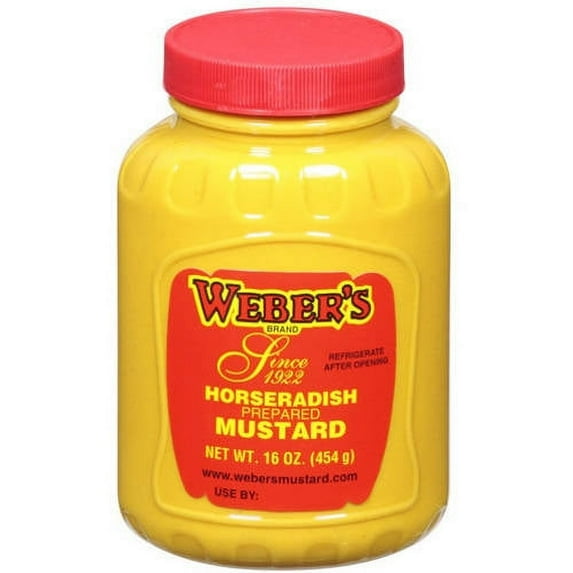 Heintz & Weber Webers Horseradish Prepared Mustard, 16 oz