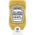 Heinz 100 Natural Spicy Brown Mustard, 14 oz Bottle