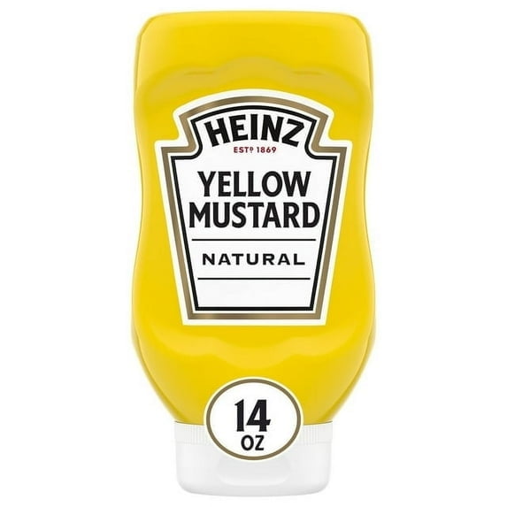 Heinz 100% Natural Yellow Mustard 14 oz Bottle (Pack of 2)