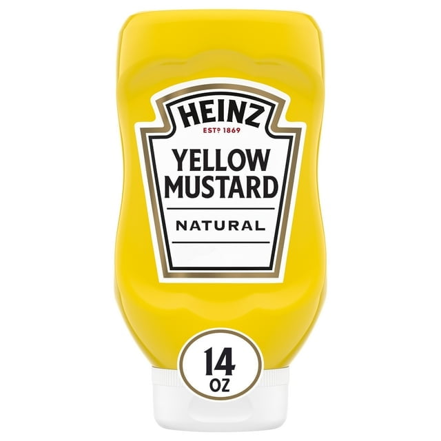 Heinz 100% Natural Yellow Mustard 14 oz Bottle (Pack of 4)