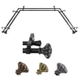 thumbnail image 1 of Heinz 13/16" Double Bay Window curtain rod Adjustable 20"-36", 38"-72" - Black,(ABay-03-2D), 1 of 4