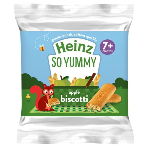 Heinz Apple Biscotti Baby Food Snacks 7+ Months 60g, British Import (Pack of 3)